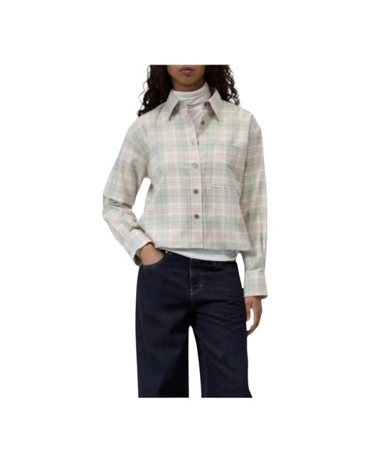 Closed Oversized Shirt Met Cropped Voorkant in het Gray