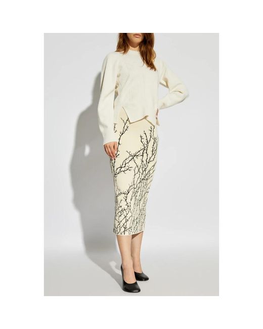 Alexander McQueen White Weißes top eleganter stil,weiße chevron korsett pullover