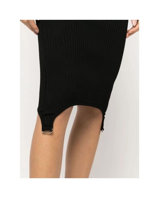 Courreges Kleedjes ,Zwart ,Polyester Gebreide Jurk Met Glitterdetails in het Black