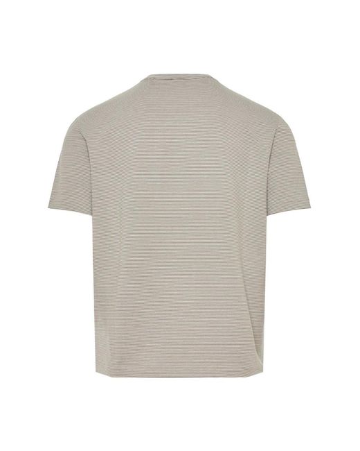Emporio Armani Gestreiftes baumwoll-t-shirt in Gray für Herren