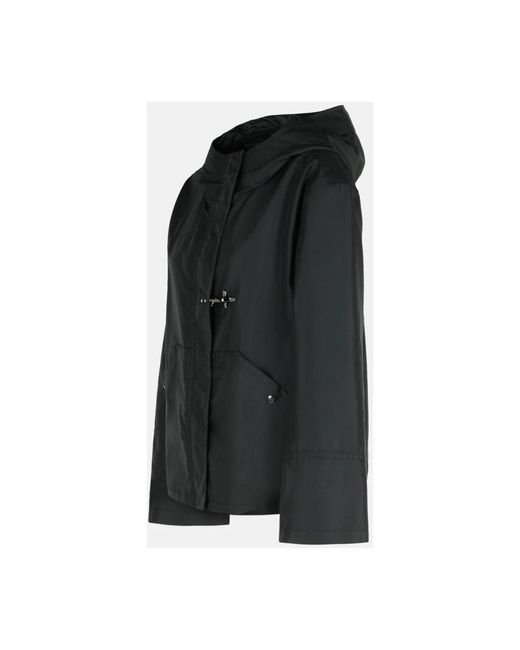 Fay Black Schwarzer kurzer parka mit kapuze,wasserdichte parka mit kapuze und taschen