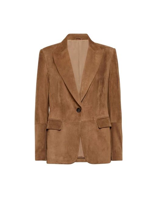 Blazers di Brunello Cucinelli in Brown