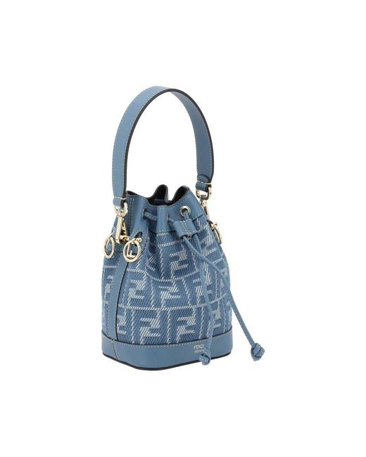 Fendi Blue Ikone Ff Eimer Tasche