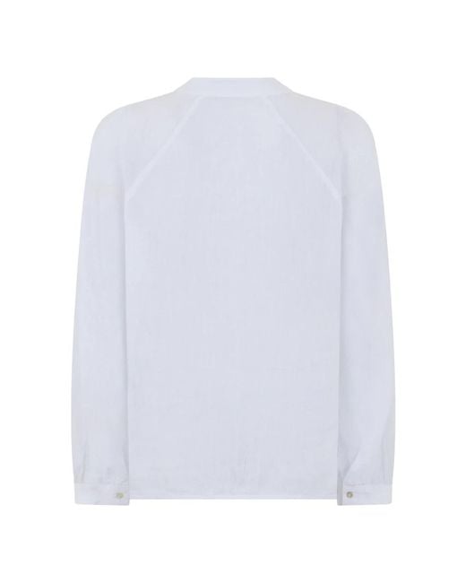 120% Lino White Blouses