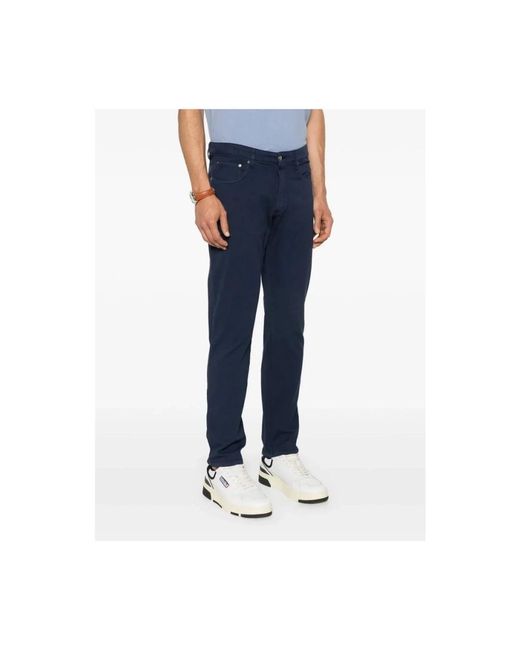 Hackett Broeken ,Blauw ,Slim-Fit Broeken in het Blue voor heren