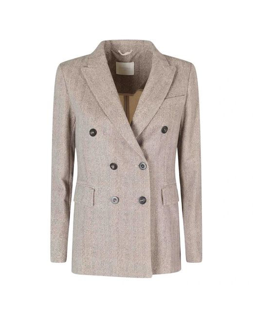 Circolo 1901 Visgraat Double-Breasted Blazer in het Gray