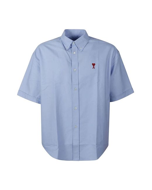 AMI Blue Short Sleeve Shirts for men