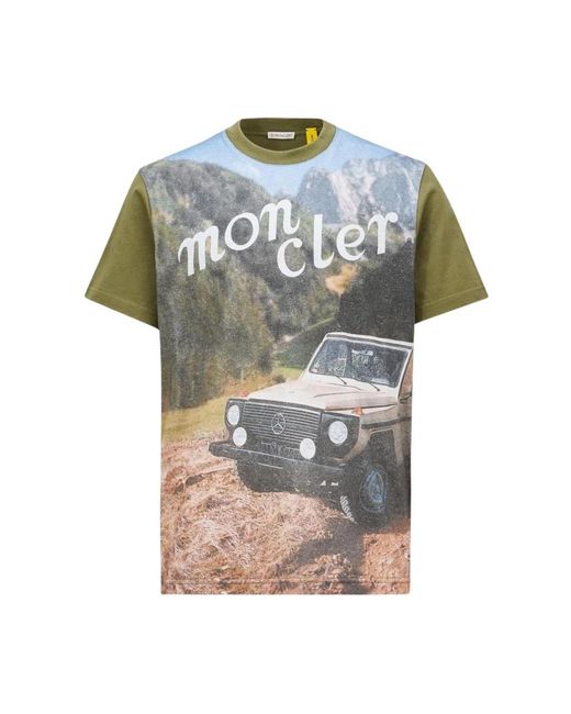 Moncler Tops ,Veelkleurig ,Graphic Tee Off Road Print in het Gray voor heren