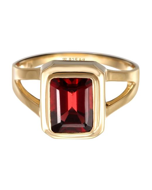 Elli Jewelry Elegante Ring Van Sterling Zilver Met Smaragd-Geslepen Kwarts in het Metallic