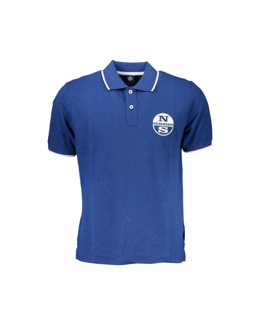 North Sails Tops ,Blauw ,Katoen Blauw Katoenen Poloshirt Met Contrastdetails in het Blue voor heren