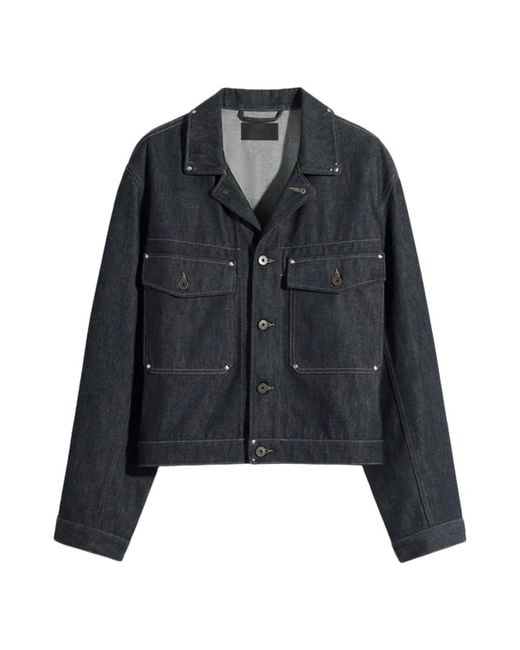 Lemaire Trucker Jacket With Studs in het Black voor heren