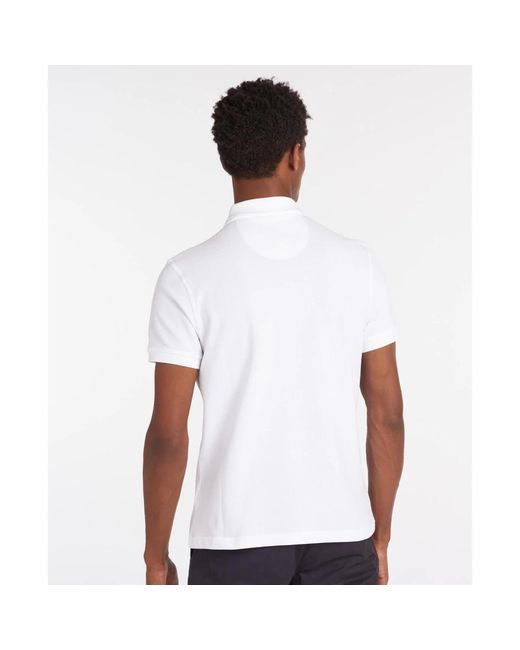 Barbour Tops ,Wit ,Katoen Sportieve Katoenen Polo Met Geborduurd Logo in het White voor heren
