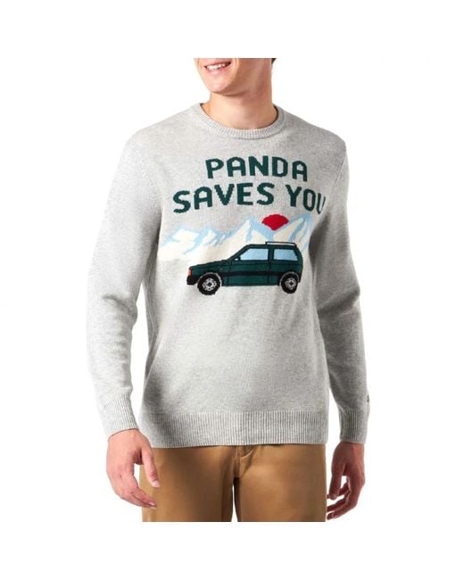 Mc2 Saint Barth Heron pullover mit panda-print in Gray für Herren