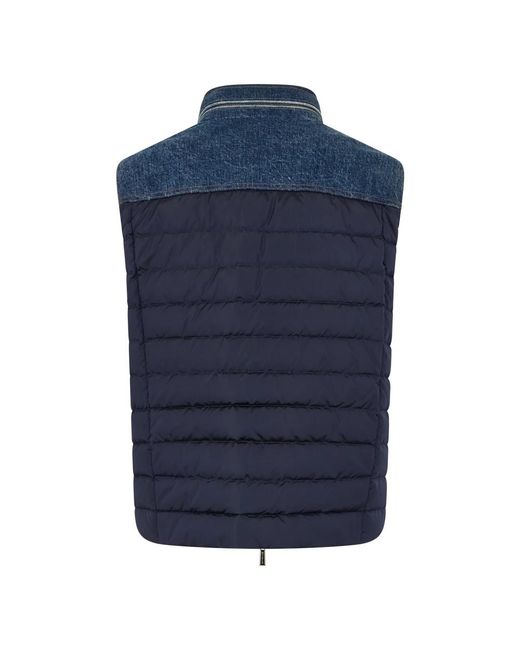 Moorer Denim-Insert Steppweste in Blue für Herren
