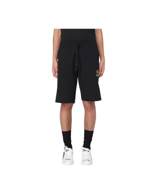 Dolce & Gabbana Schwarze Bestickte Bee Shorts in Black für Herren
