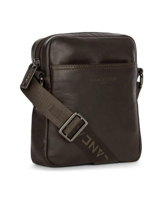 Lancaster Black Cross Body Messenger for men