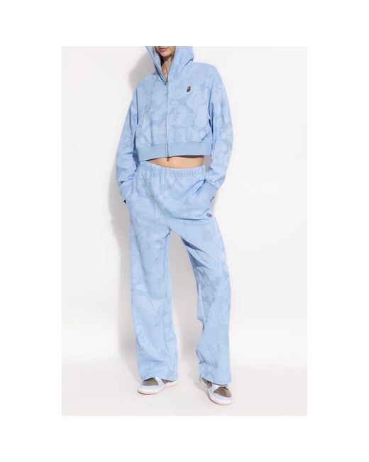 A Bathing Ape Wide Trousers in het Blue