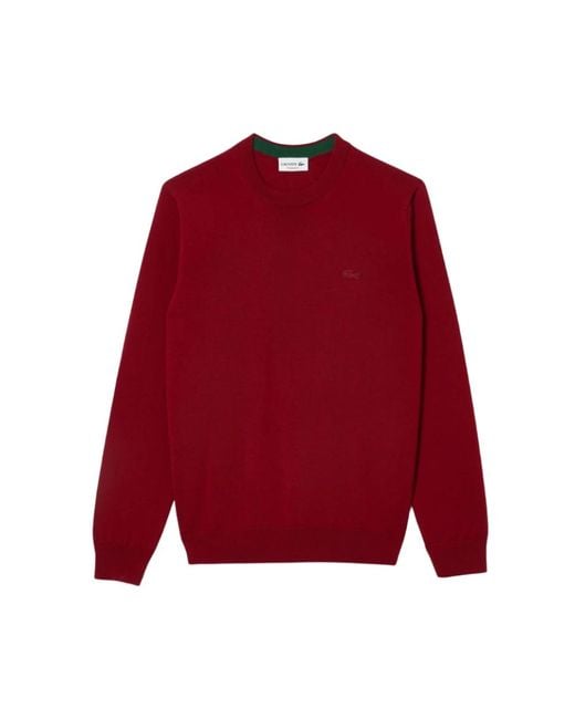 Lacoste Red Round-Neck Knitwear for men