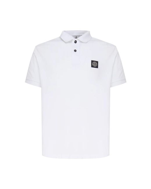 Stone Island White Polo Shirts for men