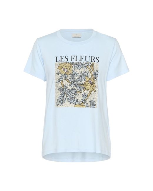 Kaffe Blue Nantucket Breeze Tee Mit Schönem Druck