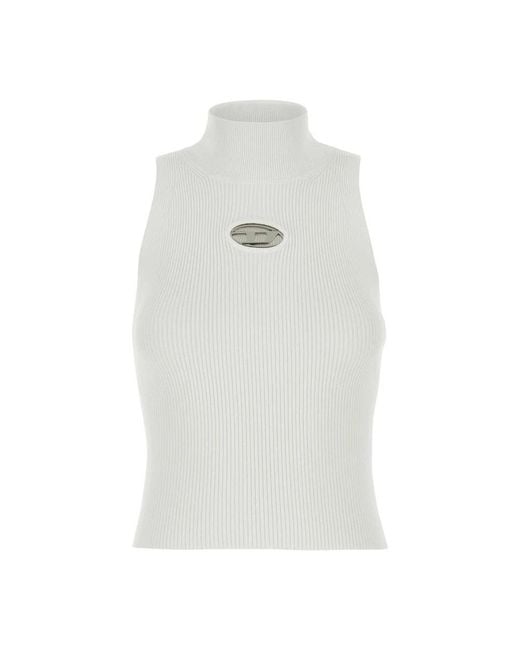 DIESEL White Sleeveless Tops