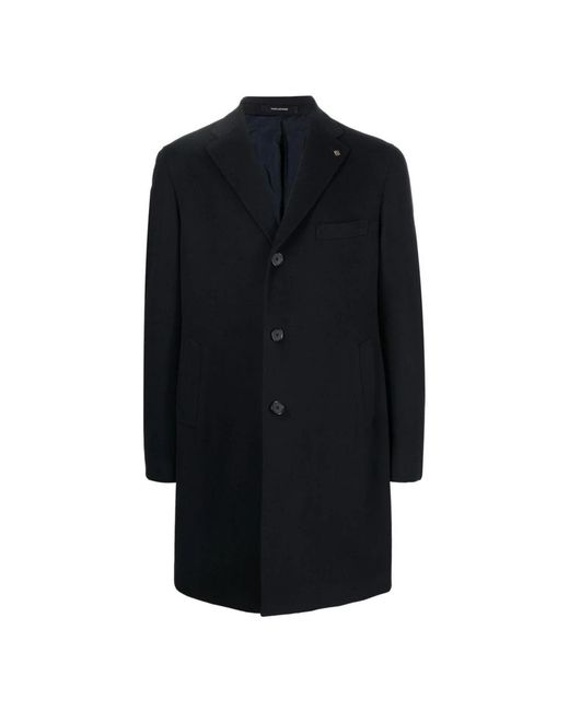 Tagliatore Black Single-Breasted Coats for men