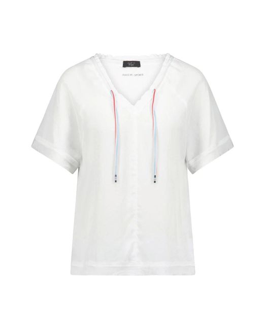 Camisa blusa deportiva con banda colorida Marc Cain de color White
