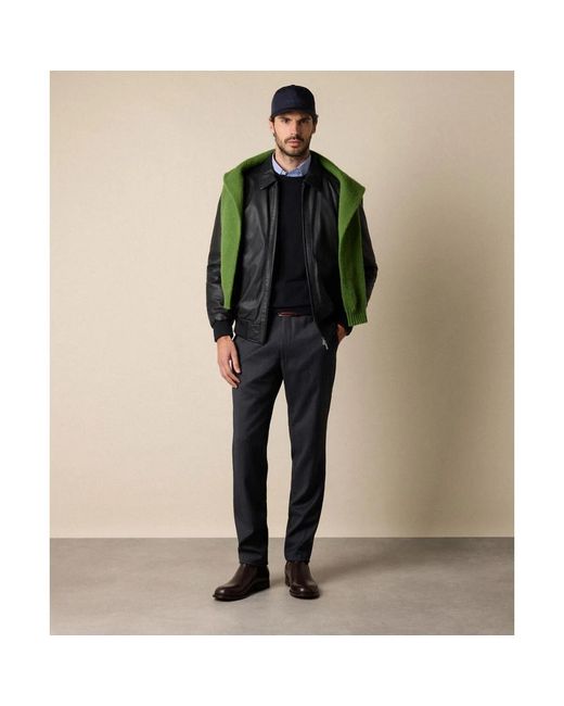 Brooks Brothers Leder Bomberjacke in Black für Herren