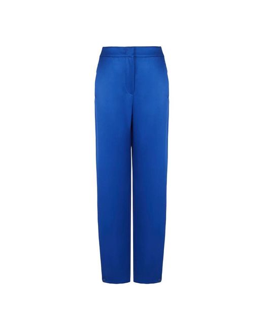 Giorgio Armani Blue Blaue seidenhose geprägte gerippt