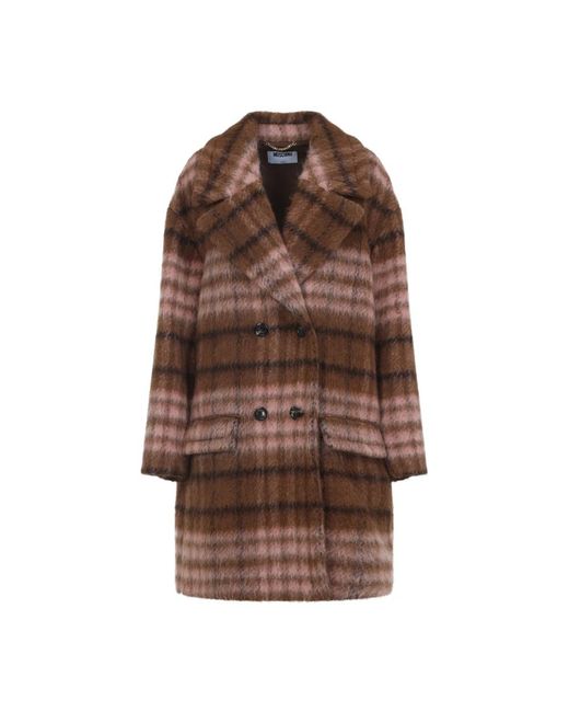 Moschino Jassen ,Veelkleurig ,Wol Chique Bruine Jas Aw 25 in het Brown