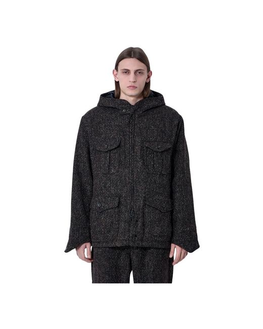Engineered Garments Jassen ,Bruin ,Wol Wollen Capuchonjack Met Zakken in het Black voor heren