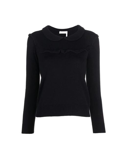 See By Chloé Black Round-Neck Knitwear