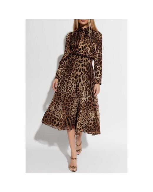 Dolce & Gabbana Brown Midi Skirts