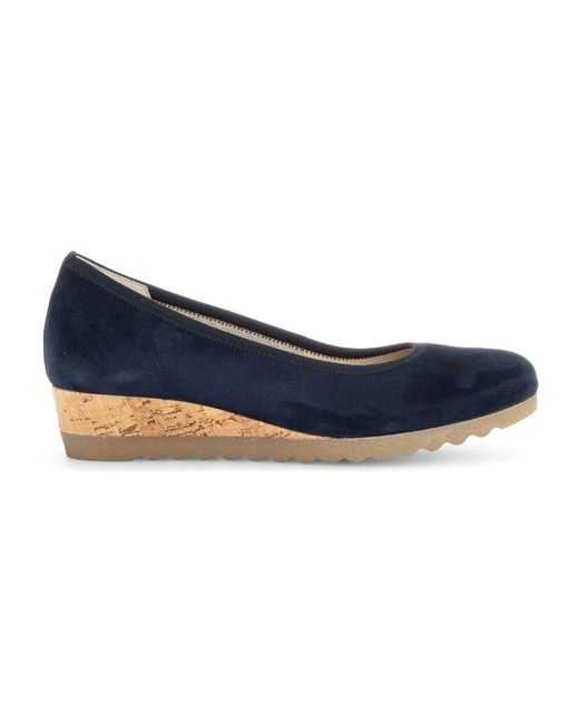 Gabor Blue Blaue Wildleder-Ballerinas