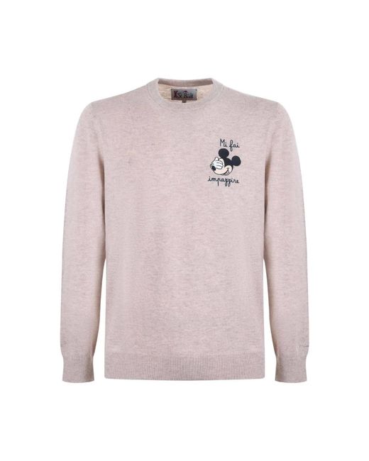 Mc2 Saint Barth Pink Round-Neck Knitwear for men