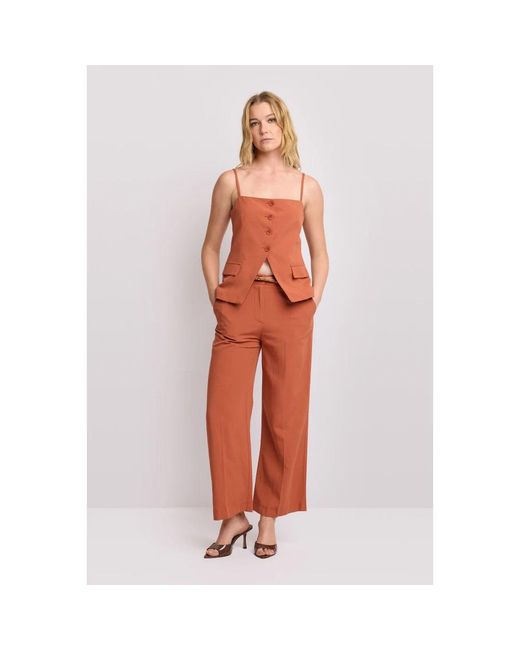 Kocca Orange Sleeveless Tops