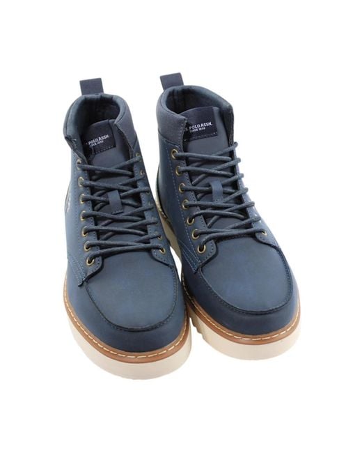 U.S. POLO ASSN. Blue Lace-Up Boots for men