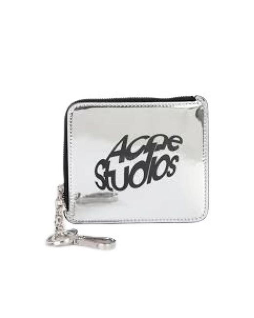 Acne Accessoires ,Grijs ,Polyester Zilveren Leren Schoudertas in het White voor heren