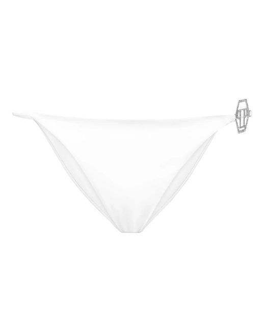 Philipp Plein Badmode ,Wit ,Swimwear Bottom Slip Crystal in het White
