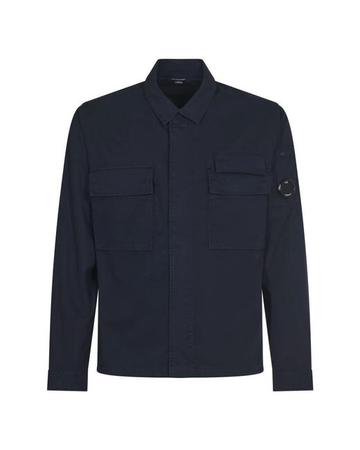 C P Company Gabardine Lens Hemd in Blue für Herren