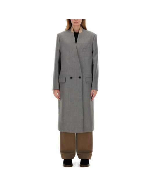 Moschino Gray Double-Breasted Coats