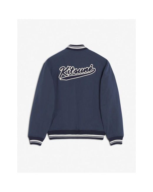 Maison Kitsuné Blue Bomber Jackets for men