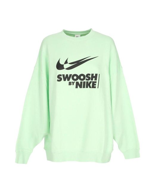 Nike Green Grün/schwarzer crewneck sweatshirt mit swoosh logo
