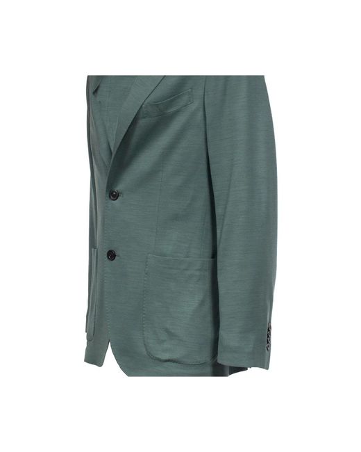 Boglioli Jassen ,Groen ,Wol Jas Van Zuivere Wol Met Logoknopen in het Green voor heren