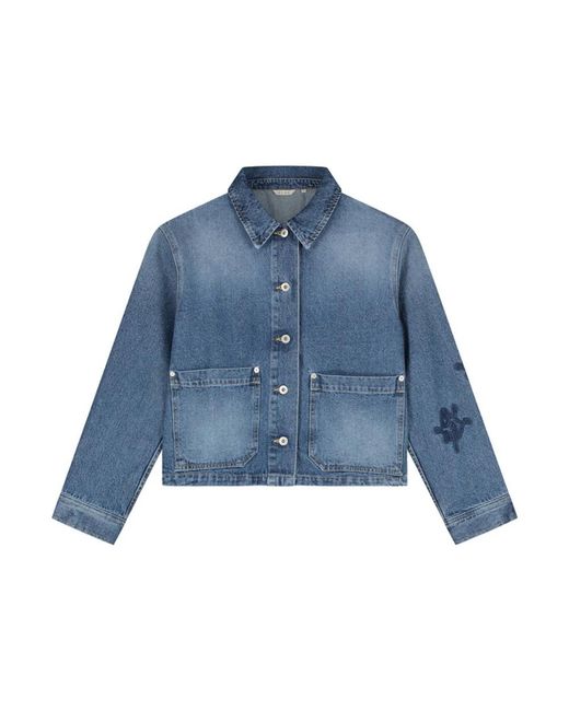 Olaf Hussein Monogram Denim Jacket in het Blue