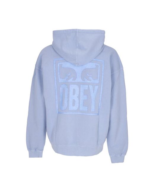Obey Hoodies & Sweatvesten ,Blauw ,Katoen Pigment Eyes Icon Lichtgewicht Hoodie in het Blue voor heren