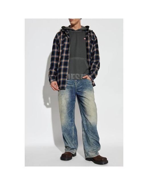 DIESEL Gray Hoodies for men