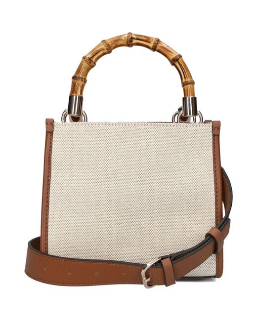 Guess Brown Bambus Mini Tote Schultertasche