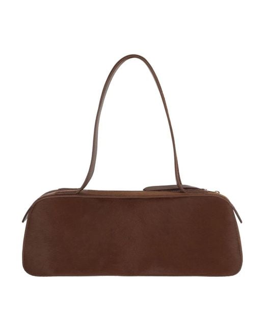 Khaite Brown Simona Leather Shoulder Bag