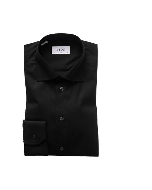 Eton of Sweden Black Formal Shirts for men